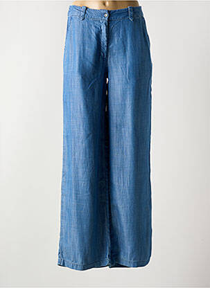 Pantalon large fermeture zippée sous rabat boutonné taille normale bleu MD'M femme