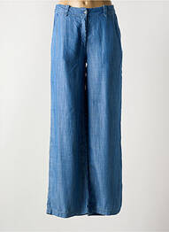 Pantalon large fermeture zippée sous rabat boutonné taille normale bleu MD'M femme
