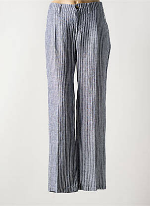 Pantalon droit fermeture zippée sous rabat boutonné taille normale gris ANNA MONTANA femme