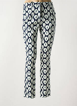 Pantalon chino tissage popeline taille normale bleu ÉTYMOLOGIE femme