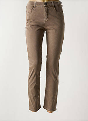 Jeans coupe slim stretch taille normale marron ANNA MONTANA femme