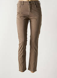Jeans coupe slim stretch taille normale marron ANNA MONTANA femme