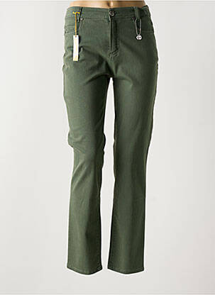 Jeans coupe slim stretch taille normale vert ANNA MONTANA femme