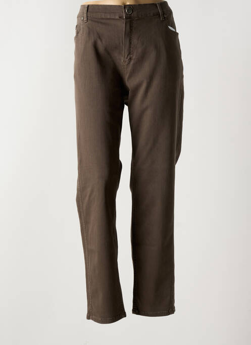 Jeans coupe slim marron ANNA MONTANA pour femme