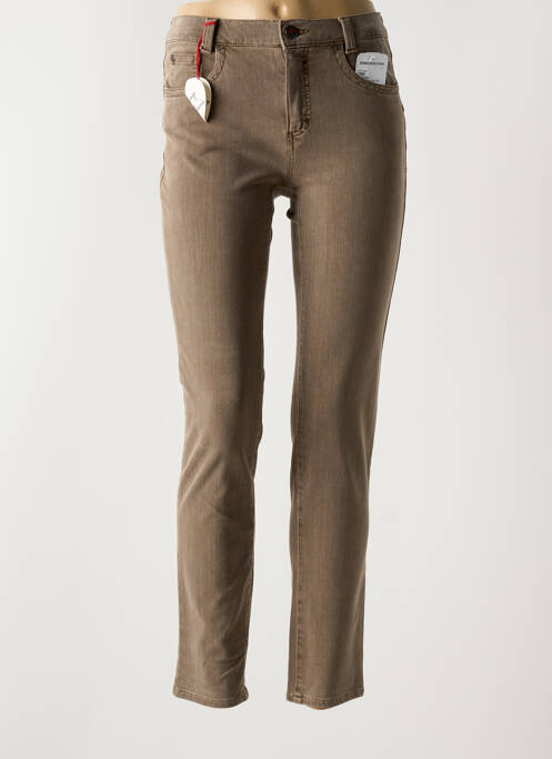 Jeans coupe slim marron ANNA MONTANA femme