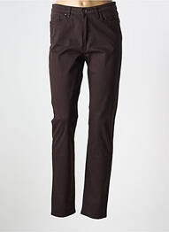 Pantalon slim tissage popeline taille normale marron LCDN femme