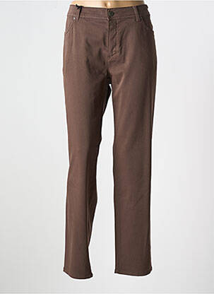 Pantalon droit stretch taille normale marron ANNA MONTANA femme