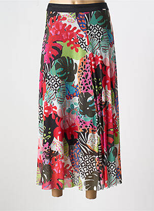 Jupe longue imprimé fantaisie rouge MALOKA femme