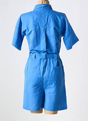 Combishort fermeture boutonnée sur le devant manches courtes bleu C'EST BEAU LA VIE femme