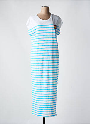 Robe longue manches courtes manches courtes bleu FIVE femme
