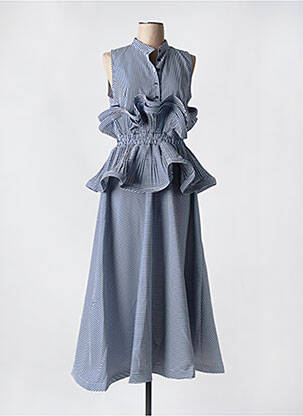 Robe longue imprimé fantaisie sans manche bleu SENES femme