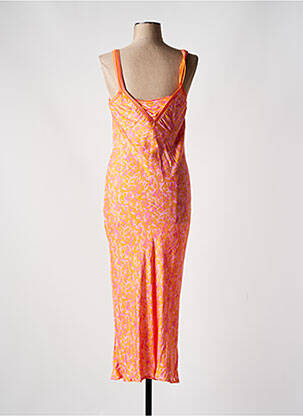 Robe mi-longue imprimé fantaisie fines bretelles orange EVA KAYAN femme