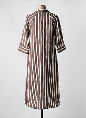Robe longue imprimé fantaisie manches longues marron ESCAPADE femme