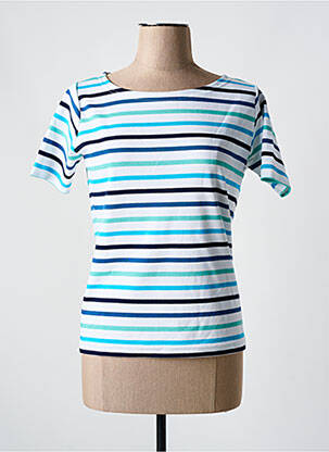T-shirt imprimé fantaisie manches courtes bleu LOVE BY MD femme