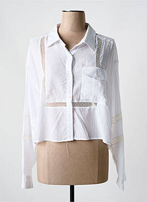 Chemisier coupe droite manches longues blanc EVA KAYAN femme