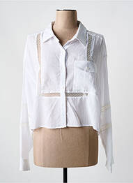 Chemisier coupe droite manches longues blanc EVA KAYAN femme