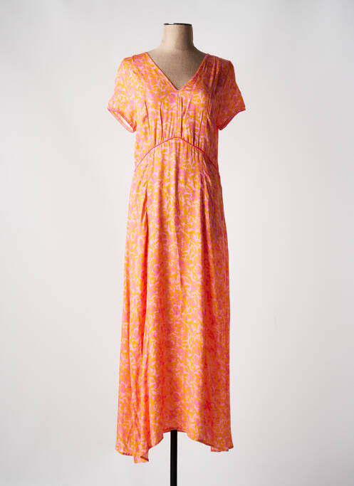 Robe longue orange EVA KAYAN pour femme