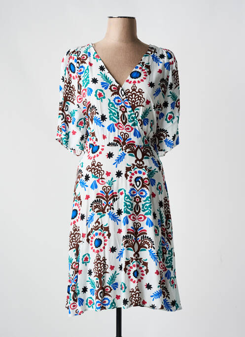 Robe mi-longue blanc C'EST BEAU LA VIE pour femme