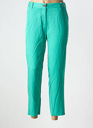 Pantalon 7/8 taille élastique vert C'EST BEAU LA VIE femme