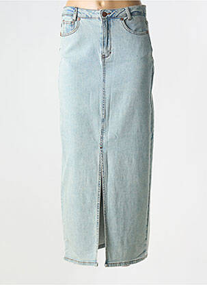 Jupe mi-longue coupe droite bleu MY ESSENTIAL WARDROBE femme