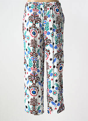 Pantalon droit taille élastique blanc C'EST BEAU LA VIE femme