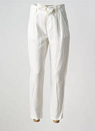 Pantalon 7/8 fermeture zippée sous rabat boutonné blanc ONE STEP femme