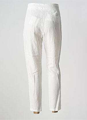 Pantalon 7/8 fermeture zippée sous rabat boutonné blanc ONE STEP femme