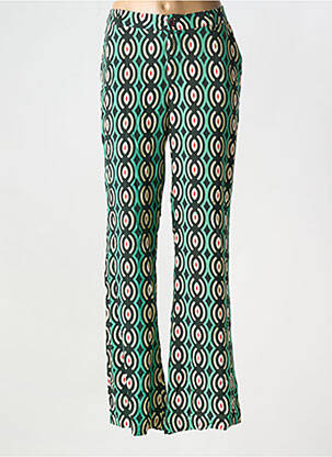 Pantalon droit vert STORIATIPIC pour femme