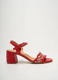 Sandales/nu pieds tissage satiné talon de 4 à 6cm rouge MINKA DESIGN femme
