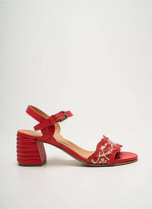 Sandales/nu pieds tissage satiné talon de 4 à 6cm rouge MINKA DESIGN femme