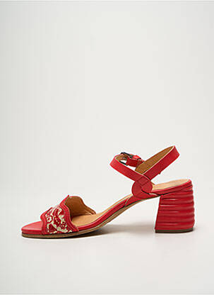 Sandales/nu pieds tissage satiné talon de 4 à 6cm rouge MINKA DESIGN femme