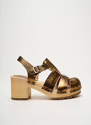 Sandales/nu pieds matière lisse talon de 7 à 9cm or MINKA DESIGN femme
