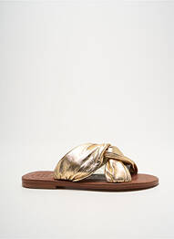 Sandales/nu pieds chiquet talon plat jusqu'à 3cm or VIRGINIE DARLING femme