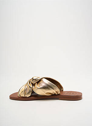 Sandales/nu pieds chiquet talon plat jusqu'à 3cm or VIRGINIE DARLING femme