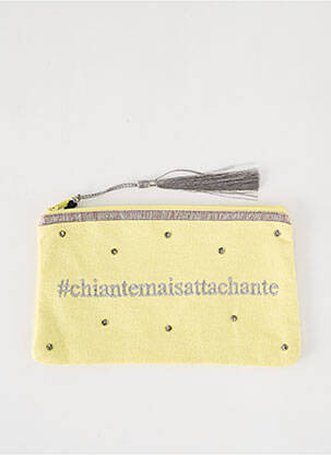 Trousse effet matière satinée jaune PETITE MENDIGOTE femme