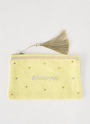 Trousse effet matière satinée jaune PETITE MENDIGOTE femme
