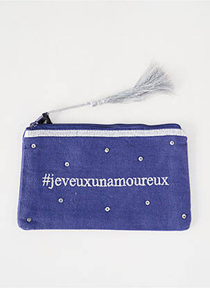 Trousse effet matière satinée bleu PETITE MENDIGOTE femme