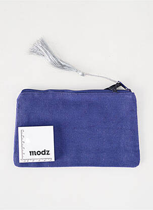 Trousse effet matière satinée bleu PETITE MENDIGOTE femme