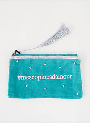 Trousse effet matière satinée vert PETITE MENDIGOTE femme