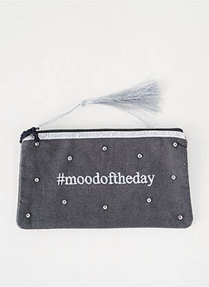 Trousse effet matière satinée gris PETITE MENDIGOTE femme