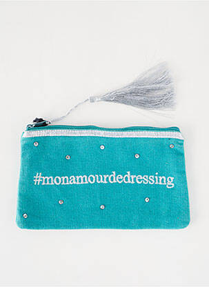 Trousse effet matière satinée vert PETITE MENDIGOTE femme