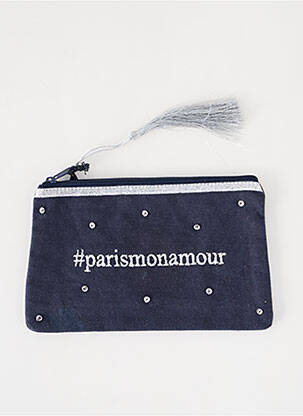Trousse effet matière satinée bleu PETITE MENDIGOTE femme