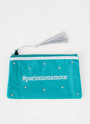 Trousse effet matière satinée vert PETITE MENDIGOTE femme