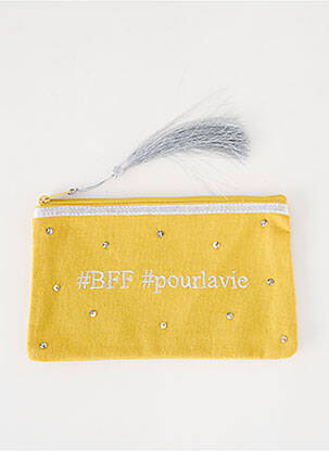 Trousse effet matière satinée jaune PETITE MENDIGOTE femme