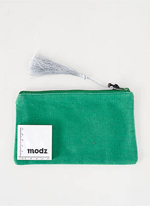 Trousse effet matière satinée vert PETITE MENDIGOTE femme