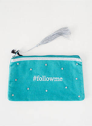 Trousse effet matière satinée bleu PETITE MENDIGOTE femme