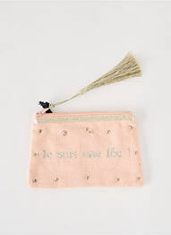 Trousse effet matière satinée rose PETITE MENDIGOTE femme