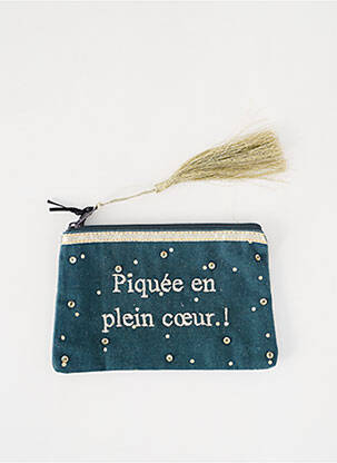 Trousse effet matière satinée vert PETITE MENDIGOTE femme