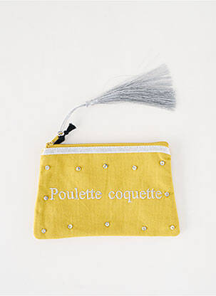Trousse effet matière satinée jaune PETITE MENDIGOTE femme