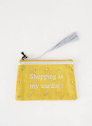 Trousse effet matière satinée jaune PETITE MENDIGOTE femme